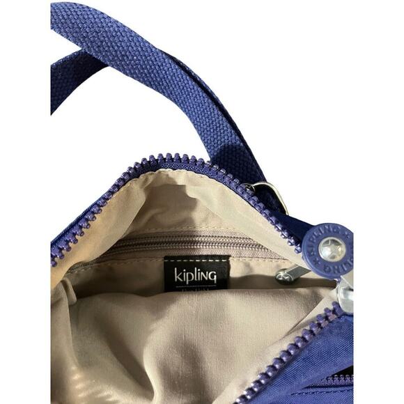 Kipling Blue Navy Nylon Messenger Crossbody Bag with Andy Gorilla Keychain - Picture 7 of 7